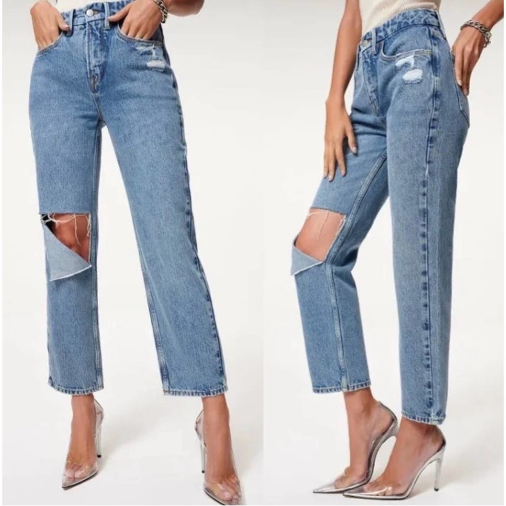 NWT Good American Good 90’s Duster Jeans Blue 950